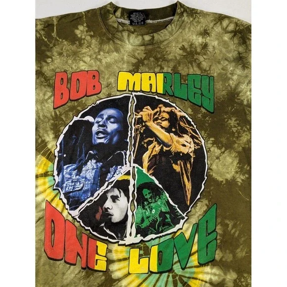 Vintage Bob Marley Tee XL‎ One Love AOP Music Y2K Hot Ice Rare - Picture 2 of 13